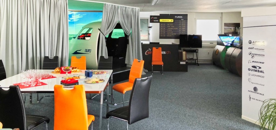 Eventlocation und Business-Jet Simulator bei simevents.ch